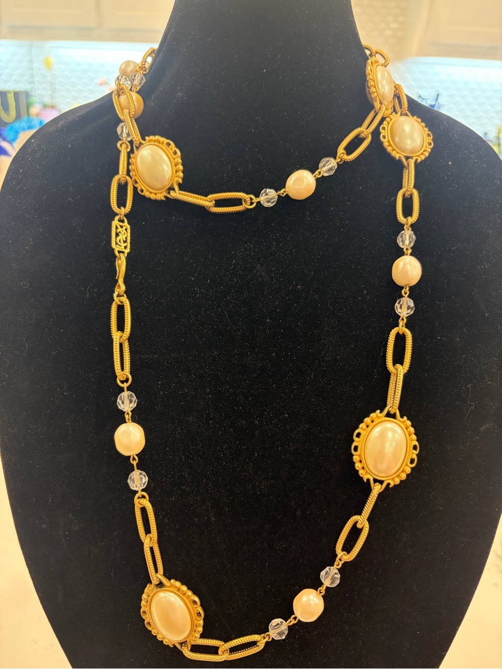 Vintage YSL pearl necklace